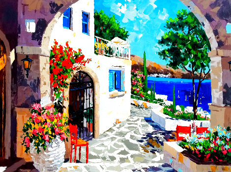 Archway to Mykonos 50x60 Huge - Greece Limited Edition Print - Barbara McCann