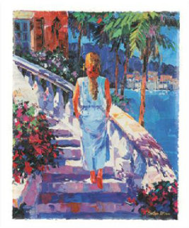 Shades of Beauvallon from the Flora Suite AP 1996 Embellished Limited Edition Print - Barbara McCann Shades of Beauvallon from the Flora Suite AP 1996 Embellished Limited Edition Print - Barbara McCann