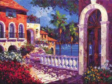 Menton, French Riviera, France 1997 Embelished Limited Edition Print - Barbara McCann Menton, French Riviera, France 1997 Embelished Limited Edition Print - Barbara McCann