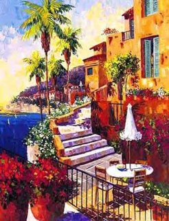 Day in Ville Franche 2000 Embellished Limited Edition Print - Barbara McCann Day in Ville Franche 2000 Embellished Limited Edition Print - Barbara McCann