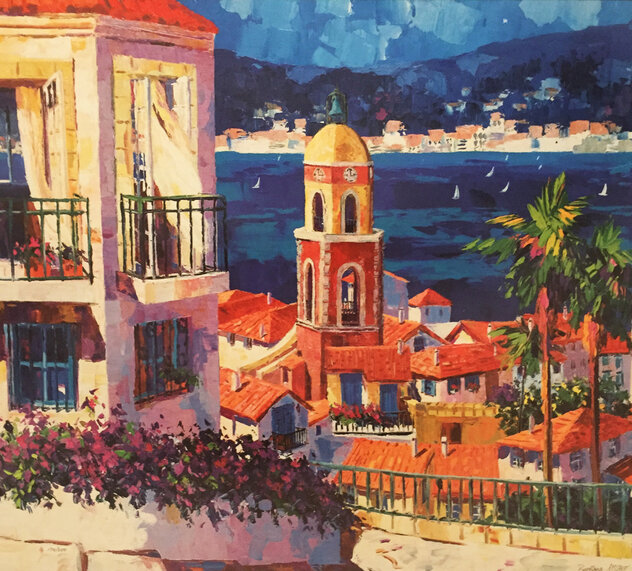 GRUAU アート作品集 SCHIRMER/MOSEL St Tropez - France - 1999 - Framed Embellished Serigraph on Canvas