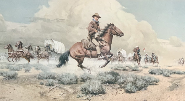 John Wayne Lithograph 1975 store Large 30