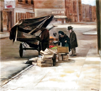 Bleecker Street NYC 1976 21x23 (Early) Original Painting - Harry McCormick Bleecker Street NYC 1976 21x23 (Early) Original Painting - Harry McCormick