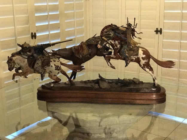 Crow And the Bear Bronze Sculpture 2011 Sculpture - Dave McGary