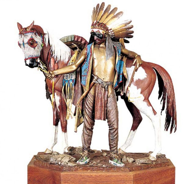 Young Men of the Enemy Fears His Horses Bronze 1997 21 in Sculpture - Dave McGary