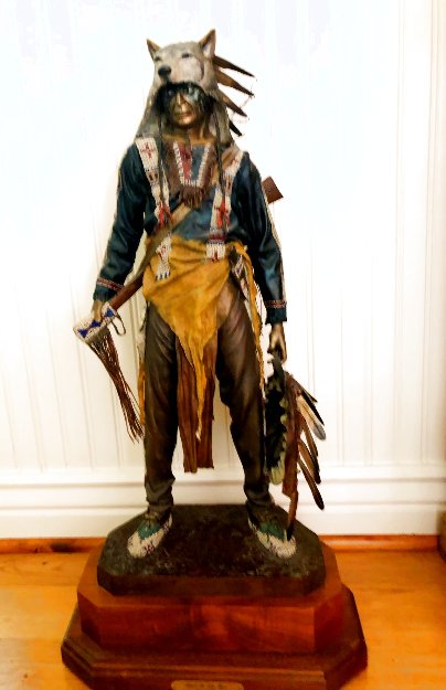 Rain in the Face Bronze 31 in,  Maquette 1990 Sculpture - Dave McGary
