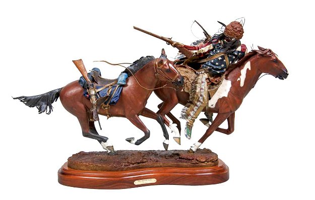 When Lightning Strikes Maquette Bronze Sculpture 1991 27 in - Huge Sculpture - Dave McGary