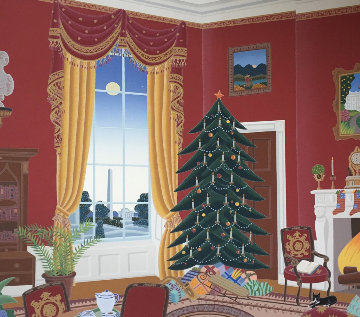 White House Red Room At Christmas 1985 Limited Edition Print - Thomas Frederick McKnight White House Red Room At Christmas 1985 Limited Edition Print - Thomas Frederick McKnight