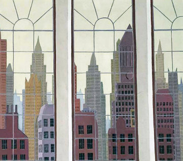 View of New York 1979 40x34 Huge Original Painting - Thomas Frederick McKnight View of New York 1979 40x34 Huge Original Painting - Thomas Frederick McKnight