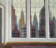 View of New York 1979 40x34 Super Huge Original Painting by Thomas Frederick McKnight - 1 View of New York 1979 40x34 Super Huge Original Painting by Thomas Frederick McKnight - 1
