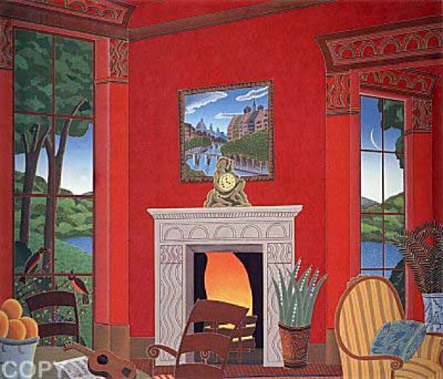 Red Room With Guitar 1987 Limited Edition Print by Thomas Frederick McKnight