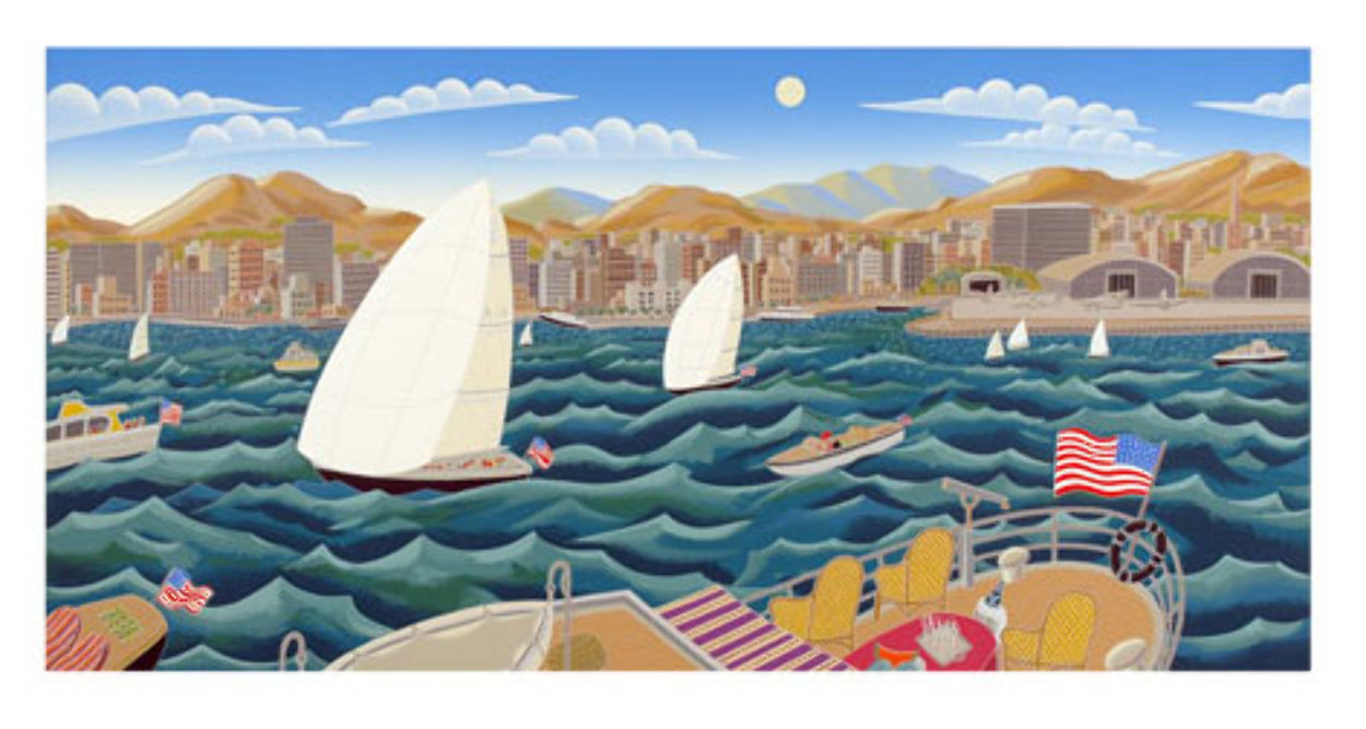 San Diego America's Cup 1992 Super Huge Limited Edition Print by Thomas Frederick McKnight San Diego America's Cup 1992 Super Huge Limited Edition Print by Thomas Frederick McKnight