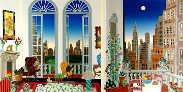 Manhattan Fantasy 1988 Super Huge Limited Edition Print - Thomas Frederick McKnight Manhattan Fantasy 1988 Super Huge Limited Edition Print - Thomas Frederick McKnight