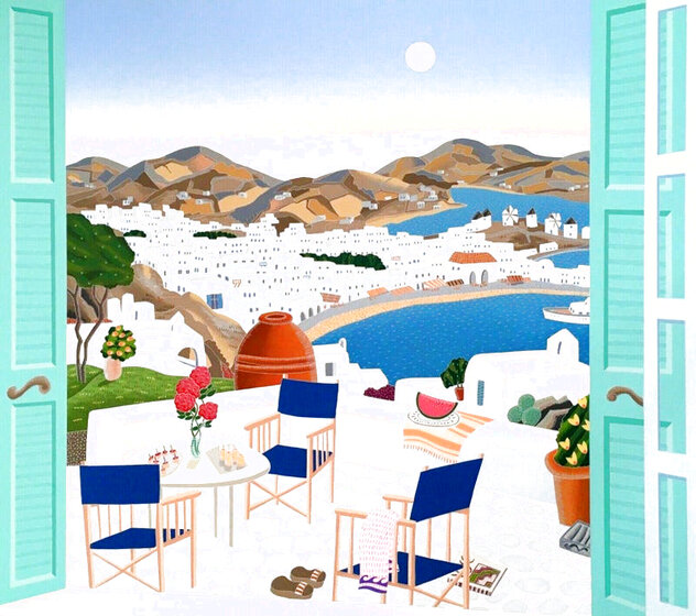 Mykonos Terrace 1993 Huge - Greece Limited Edition Print by Thomas Frederick McKnight