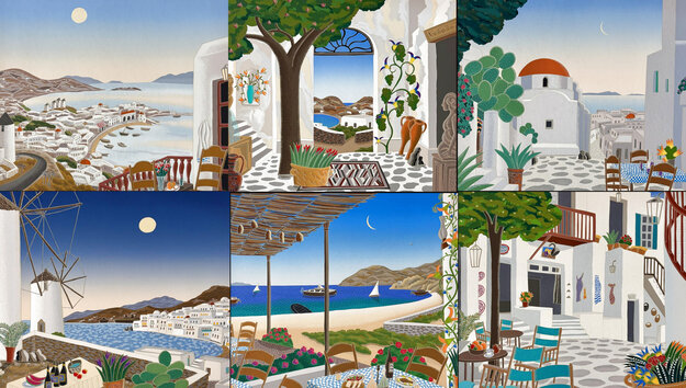 Mykonos Suite of 6 1985 Limited Edition Serigraphs 21x23 by Thomas ...