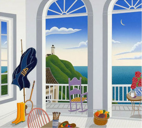 Nantucket Porch with Captain's Jacket 1991 - Massachusetts Limited Edition Print - Thomas Frederick McKnight