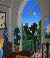Untitled: Interior 1980 18x15 Original Painting by Thomas Frederick McKnight - 1 Untitled: Interior 1980 18x15 Original Painting by Thomas Frederick McKnight - 1
