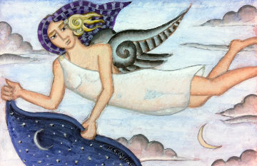 Angel of Nightfall 2013 Original Painting - Thomas Frederick McKnight Angel of Nightfall 2013 Original Painting - Thomas Frederick McKnight