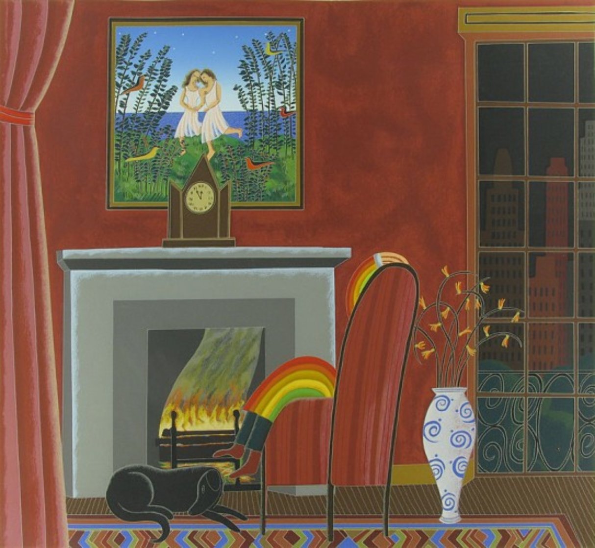 Red Room At Beekman Place PP Limited Edition Print by Thomas Frederick McKnight Red Room At Beekman Place PP Limited Edition Print by Thomas Frederick McKnight