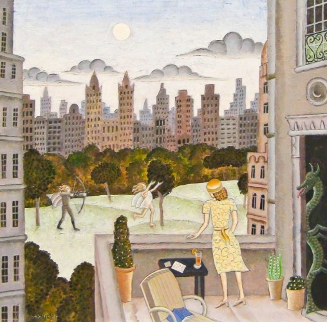 Apollo And Daphne in Central Park 2010 30x30 Original Painting by Thomas Frederick McKnight Apollo And Daphne in Central Park 2010 30x30 Original Painting by Thomas Frederick McKnight