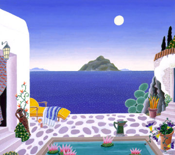 Agean Sea Suite: Dragonissin Original Casein on Paper 1989 21x23 Original Painting - Thomas Frederick McKnight Agean Sea Suite: Dragonissin Original Casein on Paper 1989 21x23 Original Painting - Thomas Frederick McKnight