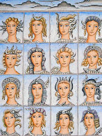Sixteen Faces of Nymphs 2011 21x28 Original Painting by Thomas Frederick McKnight - 0 Sixteen Faces of Nymphs 2011 21x28 Original Painting by Thomas Frederick McKnight - 0