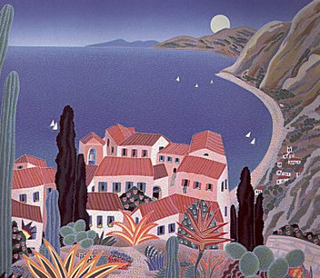 La Cote D' Azur Eze 1988 Limited Edition Print - Thomas Frederick McKnight La Cote D' Azur Eze 1988 Limited Edition Print - Thomas Frederick McKnight