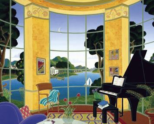 Yellow Music Room - Huge - 48x48 Limited Edition Print - Thomas Frederick McKnight
