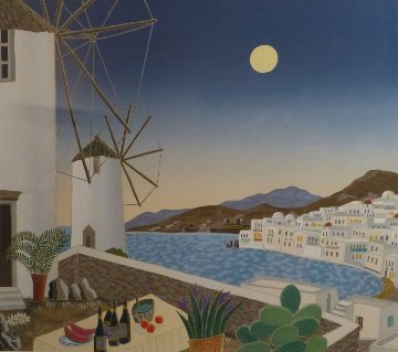 Mykonos Windmills AP 1984 Limited Edition Print - Thomas Frederick McKnight Mykonos Windmills AP 1984 Limited Edition Print - Thomas Frederick McKnight