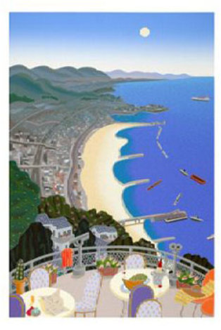 Kobe Coast with Beach 1992 39x28 Huge - Japan Limited Edition Print - Thomas Frederick McKnight