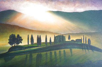 Tuscany Aglow 2004 43x66 Huge Original Painting - Igor Medvedev Tuscany Aglow 2004 43x66 Huge Original Painting - Igor Medvedev