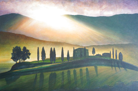Tuscany Aglow 2004 43x66  Huge - Italy Original Painting - Igor Medvedev