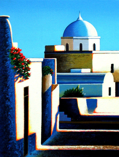 Village on Santorini 1998  - Greece Limited Edition Print by Igor Medvedev
