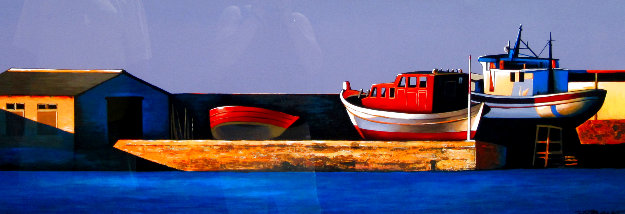 Harbor Sunset 1998 Serigraph 19x52 by Igor Medvedev - For Sale on