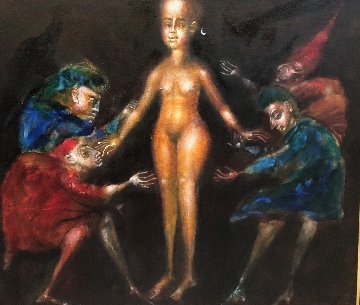 Naked # 7 1994 40x38 Original Painting - Andrei Medvedev Naked # 7 1994 40x38 Original Painting - Andrei Medvedev