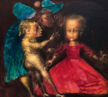 Walk # 9 (Dolls) 1994 38x34 Super Huge Original Painting - Andrei Medvedev Walk # 9 (Dolls) 1994 38x34 Super Huge Original Painting - Andrei Medvedev