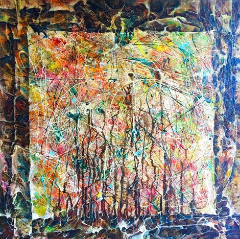 Window to the Forest 2001 38x38  - Oil on Canvas Original Painting - Sergey Melnik