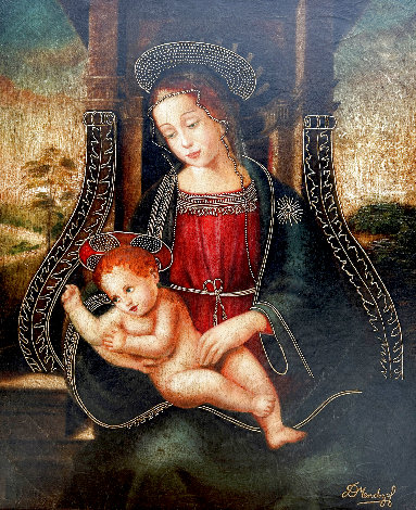Madonna and Child 2001 42x35 - Huge Original Painting - Diana Mendoza