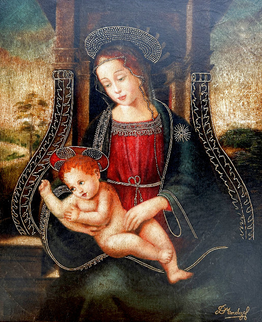 Madonna and Child 2001 42x35 - Huge Original Painting by Diana Mendoza