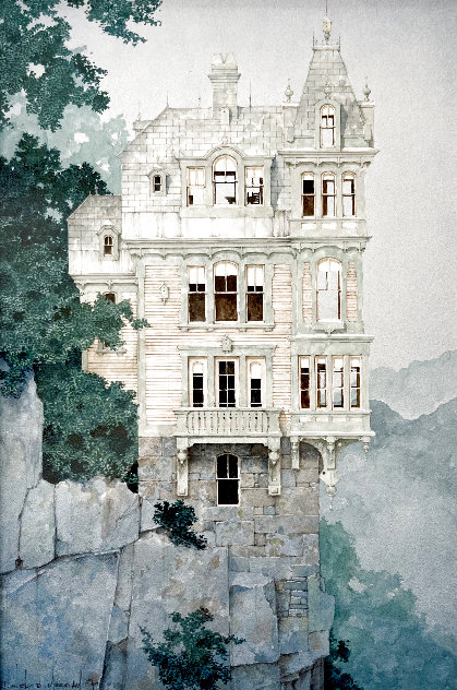 Untitled Architecture Watercolor 1999 24x20 Original Painting by Daniel Merriam