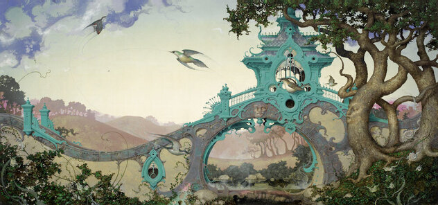 A World Away PP 2014 - Framed Giclee on Canvas - Huge Mural Size 36x68 Limited Edition Print by Daniel Merriam A World Away PP 2014 - Framed Giclee on Canvas - Huge Mural Size 36x68 Limited Edition Print by Daniel Merriam