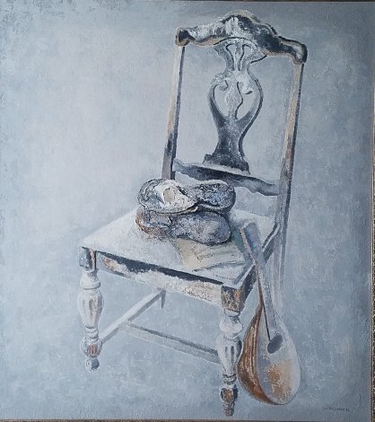 Chair 1987 41x46 Original Painting - Lev Meshberg