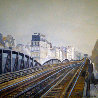 Metro in Paris 1995 16x16 - France Original Painting by Lev Meshberg - 0
