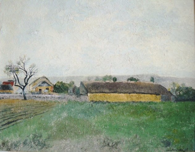 Burgundy Countryside 1993 18x22 - France Original Painting by Lev Meshberg