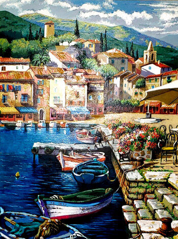 Docked AP Embellished Serigraph on Wood -  2005 Limited Edition Print - Anatoly Metlan