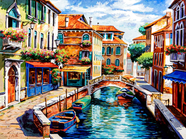 Venice Canal, Venice Italy Limited Edition Print by Anatoly Metlan