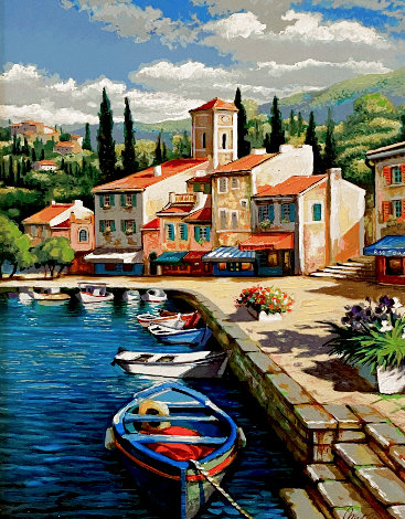 Harbor Afternoon 2005 Embellished Limited Edition Print - Anatoly Metlan