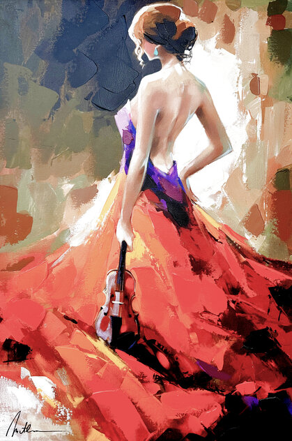 After the Song - Framed Embellished Giclee on Canvas Limited Edition Print by Anatoly Metlan After the Song - Framed Embellished Giclee on Canvas Limited Edition Print by Anatoly Metlan