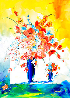 Ambiance De Fleurs 42x31 - Huge Original Painting - Monika Meunier