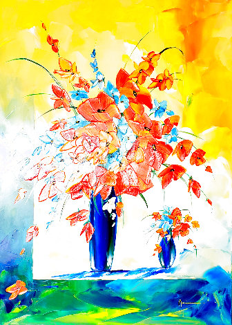 Ambiance De Fleurs 42x31 - Huge Original Painting - Monika Meunier